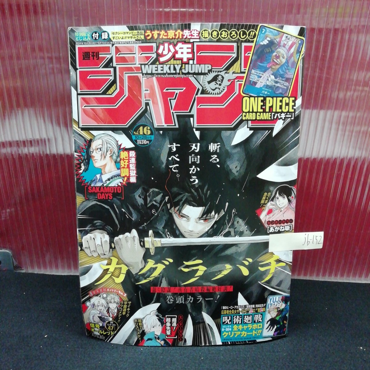 jb-152 週刊少年ジャンプ No.46 カグラバチ サカモトデイズ あかね噺 信号オールレッド 2024年10月28日発行 L2:61121