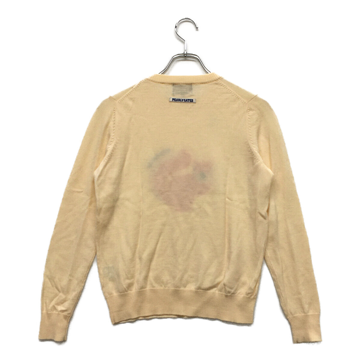 coco 中古 パーリーゲイツ PEARLY GATES レディース セーター 0 クリーム系 長袖 ニット 毛100 レターパックプラス発送可 88540