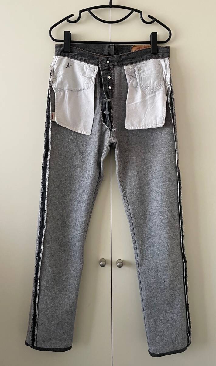 送料込み！90S米國(guó)制 LEVIS リーバイス501-0658 先染めブラック 裾ユニオンスペシャル！刻印653 表記W31L36 ヴィンテージ[XX502.505.606.66