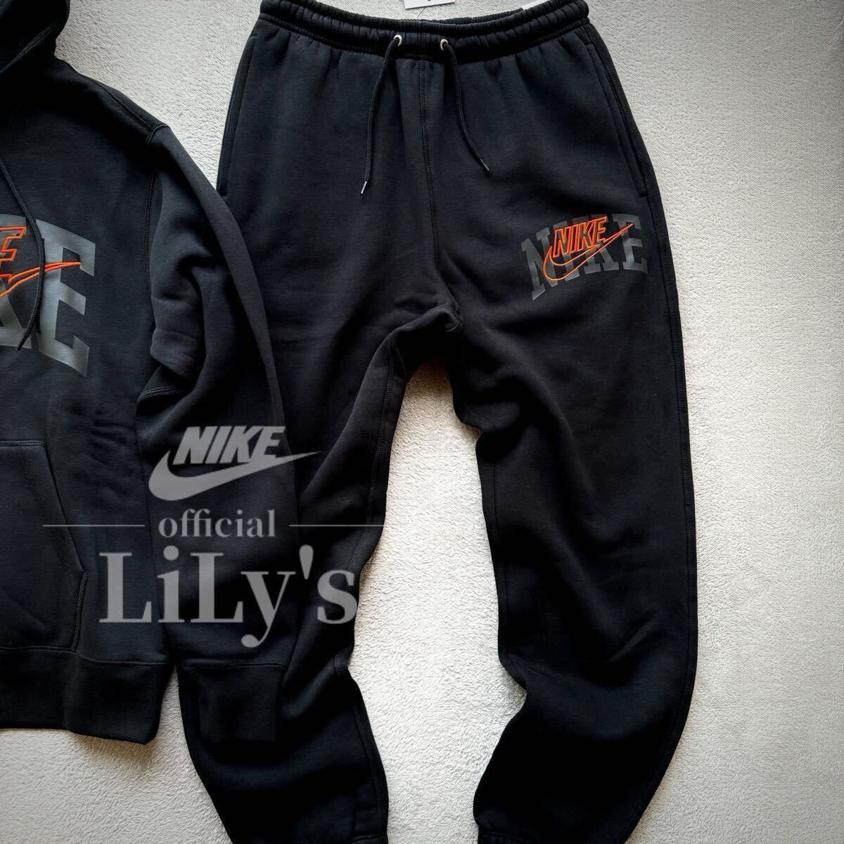 新品未使用 NIKE上下セットアップ Lサイズ 黒 オレンジ ス 新品未使用 NIKE上下セットアップ Lサイズ 黒 オレンジ ス