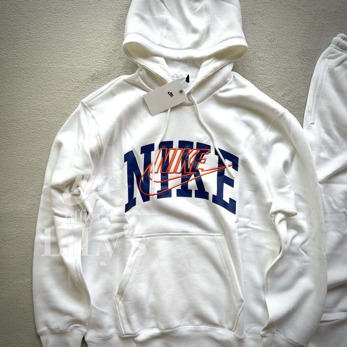 新品未使用 NIKE上下セットアップ Lサイズ 白 オレンジ ス 新品未使用 NIKE上下セットアップ Lサイズ 白 オレンジ ス