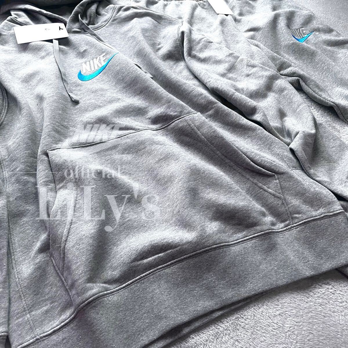 新品 NIKE上下セットアップ 上M 下S グレー 青 プルオーバー 新品 NIKE上下セットアップ 上M 下S グレー 青 プルオーバー