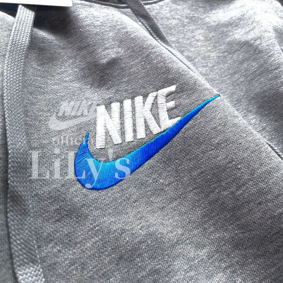 新品 NIKE上下セットアップ 上M 下S グレー 青 プルオーバー 新品 NIKE上下セットアップ 上M 下S グレー 青 プルオーバー