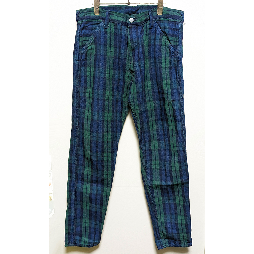 EVISU LOT5500 チェックデニムパンツ 34 洗い YAMANE エヴィス