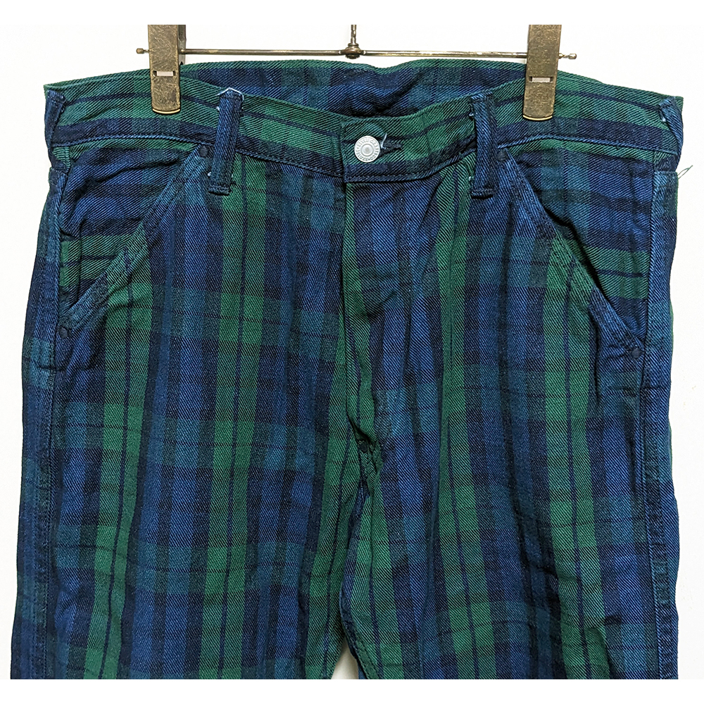EVISU LOT5500 チェックデニムパンツ 34 洗い YAMANE エヴィス