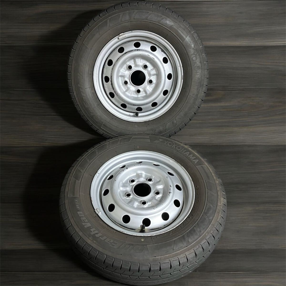 鉄ホイール ヨコハマ 純正ホイール 14インチ 2本のみ 2022年製ヨコハマ8PR付 ボンゴ 175⁄80R14 99⁄98N 5穴