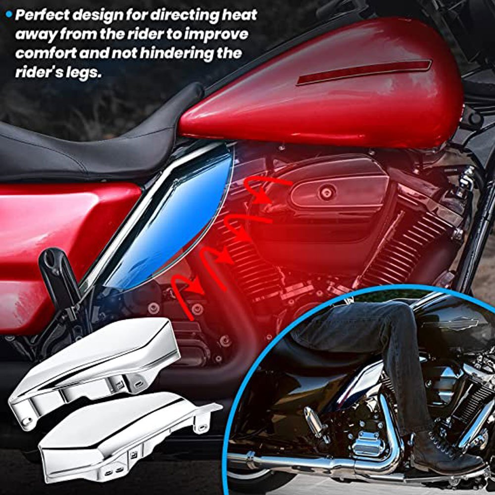  Harley touring 2017-2023 mid рама воздушный дефлектор нагрев защита хром Touring-17 новый товар 