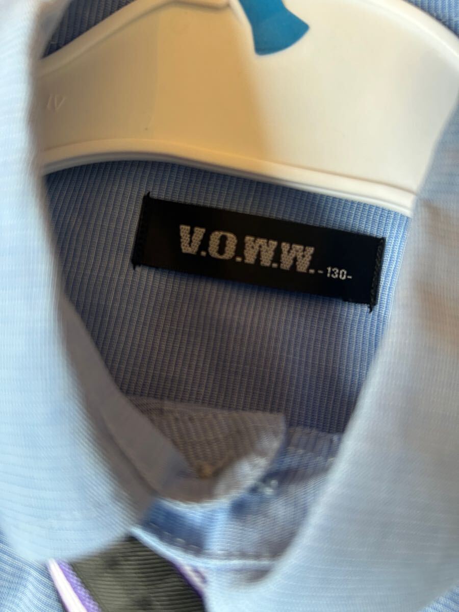 1度のみ　VOWW　フォーマルスーツ　130cm 5点セット　 入学式　卒園式　ストライプ　男の子　結婚式　黒ストライプ_画像4