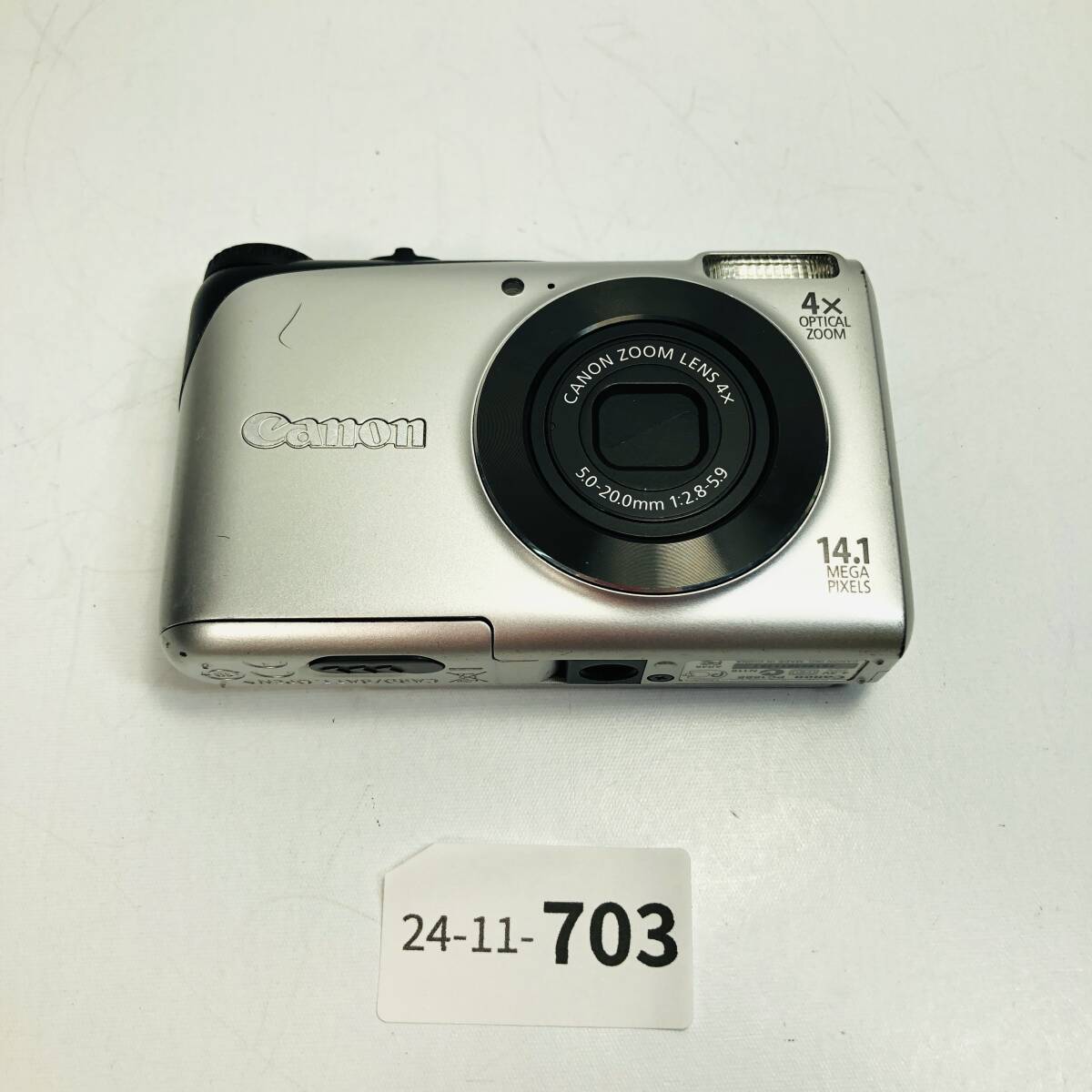 【ジャンク品/動作確認済み/24-11-703】Canon PowerShot キャノン A2200 シルバー コンパクト カメラ デジカメ 本体のみ バッテリーなし