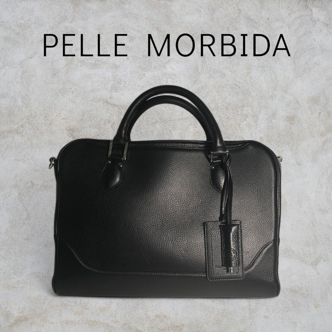 PELLE MORBIDA Maiden Voyage PMO-MB044 自立ブリーフケース 1ルーム 2way ショルダー付き ブラック
