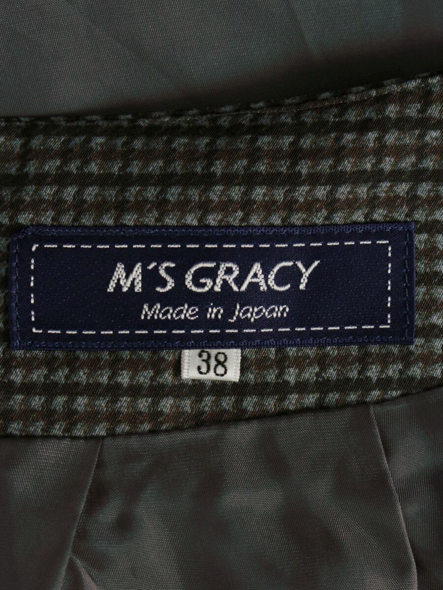 M´S GRACY エムズグレイシー スカート 38 グレー チェック M´S GRACY エムズグレイシー スカート 38 グレー チェック
