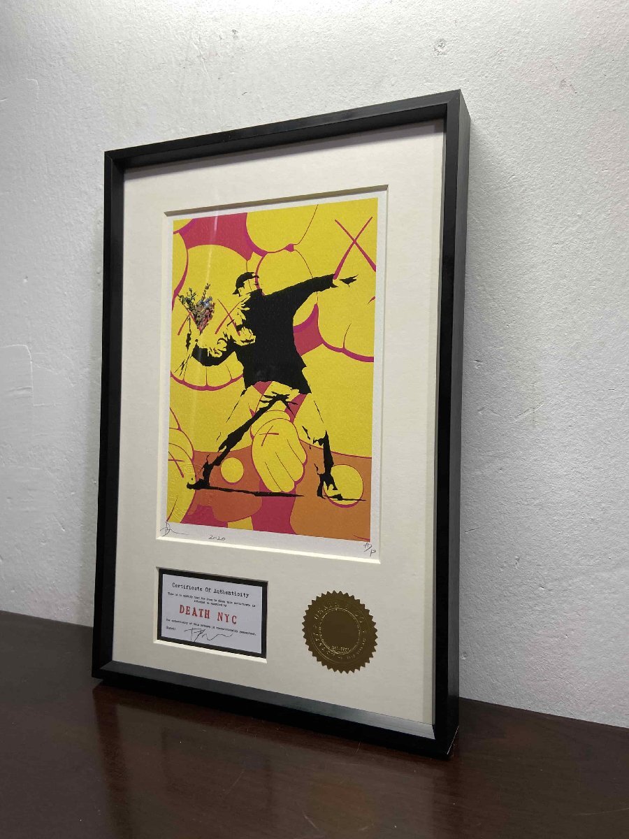 DEATH NYC 額付き 世界限定100枚 Banksy バンクシー 風船と DEATH NYC 額付き 世界限定100枚 Banksy バンクシー 風船と