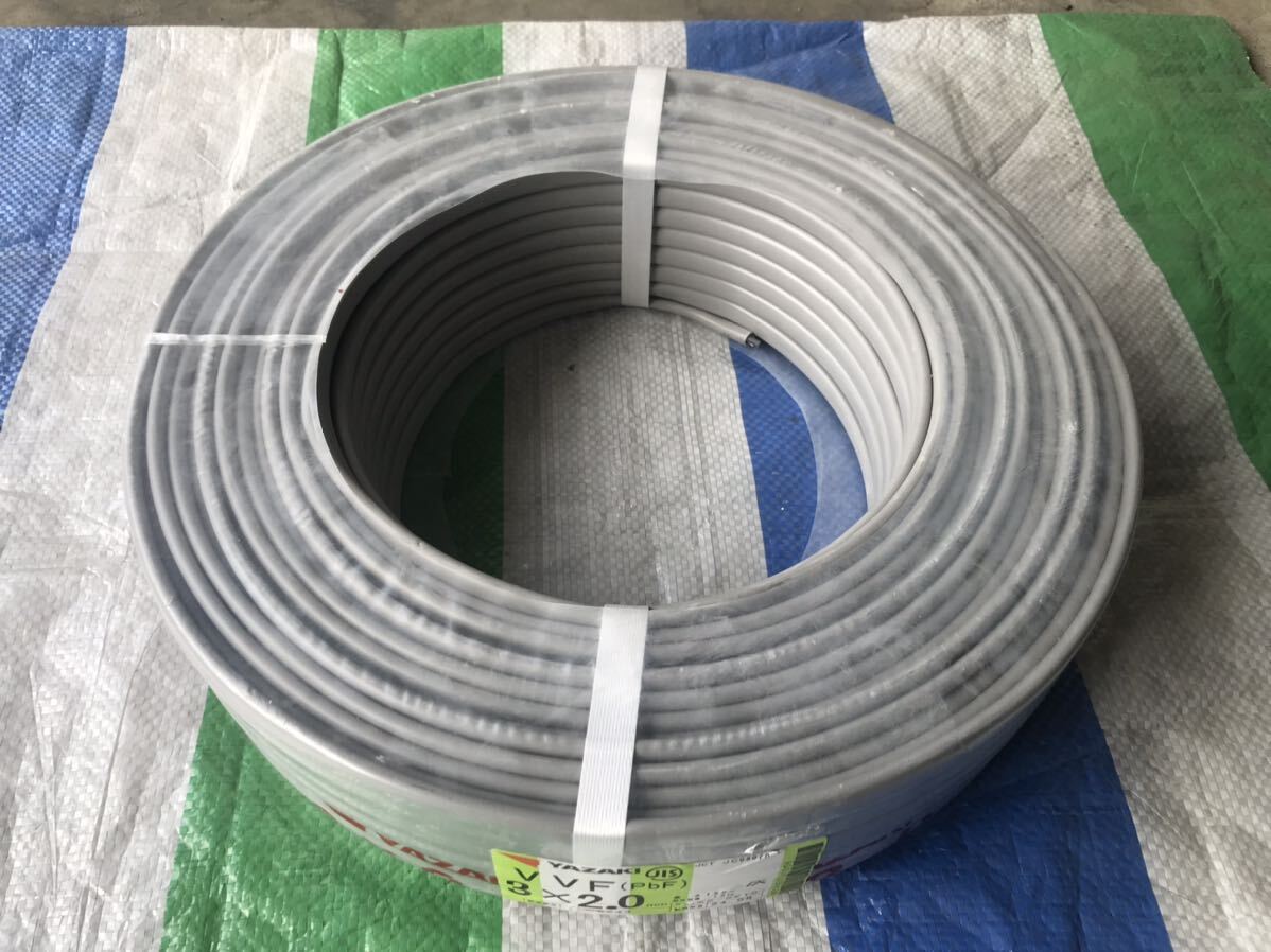 ☆送料無料☆矢崎☆YAZAKI☆VVF 3×2.0mm☆2.0-3c☆100m巻☆未 ☆送料無料☆矢崎☆YAZAKI☆VVF 3×2.0mm☆2.0-3c☆100m巻☆未