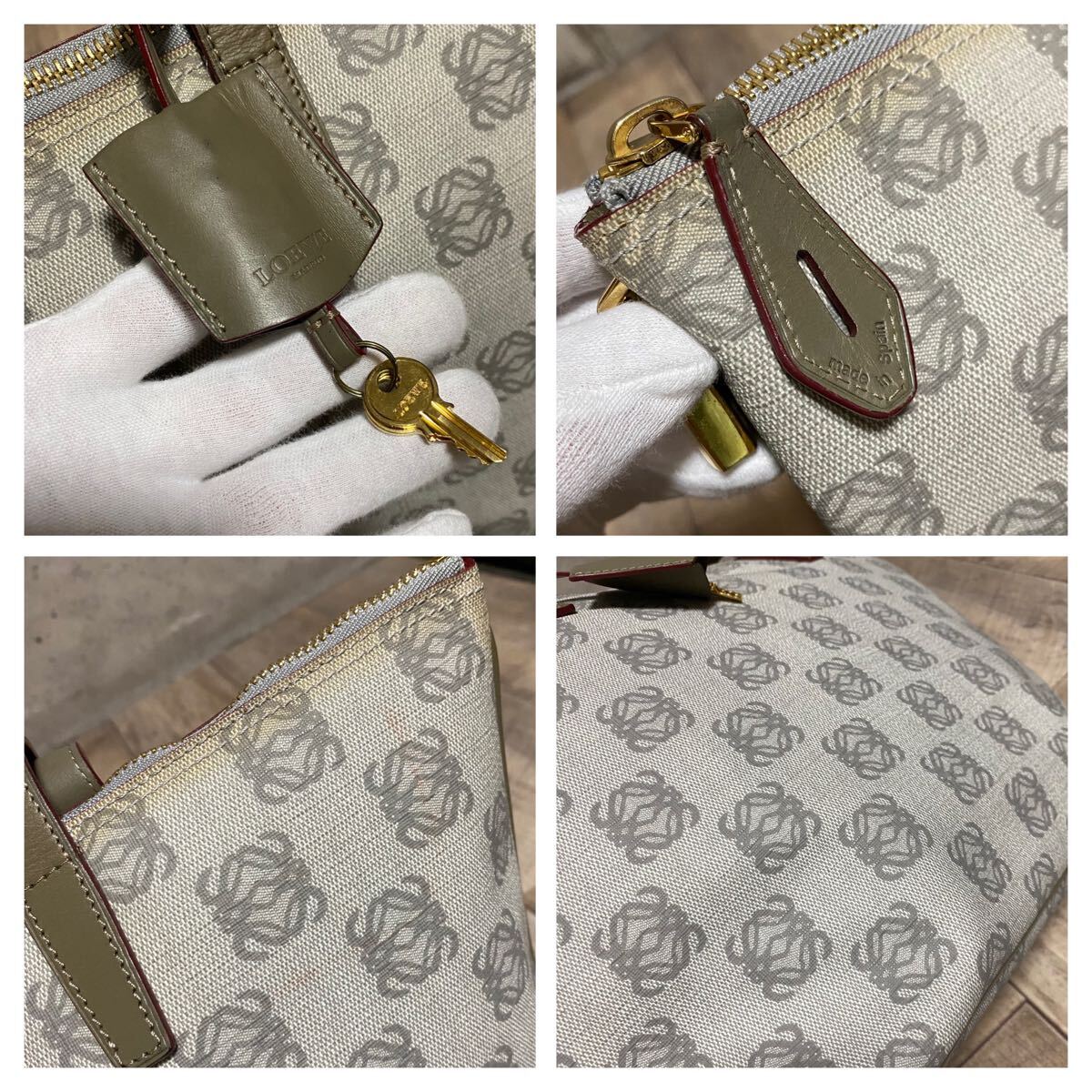 本物 LOEWE ロエベ アナグラム レザー キャンバス トートバッグ 本物 LOEWE ロエベ アナグラム レザー キャンバス トートバッグ