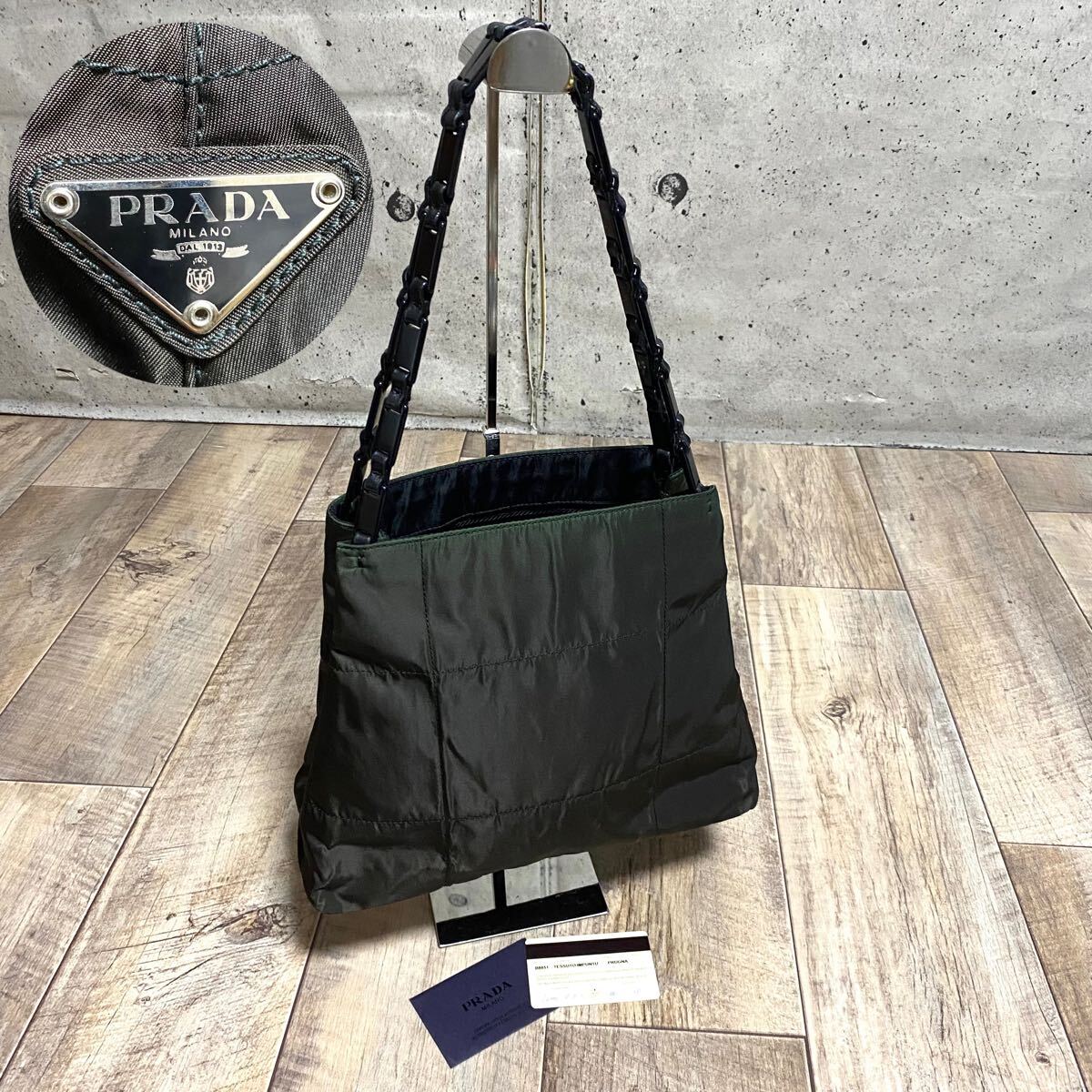 本物☆PRADA プラダ テスートナイロン プラチェーン ミニトート 本物☆PRADA プラダ テスートナイロン プラチェーン ミニトート