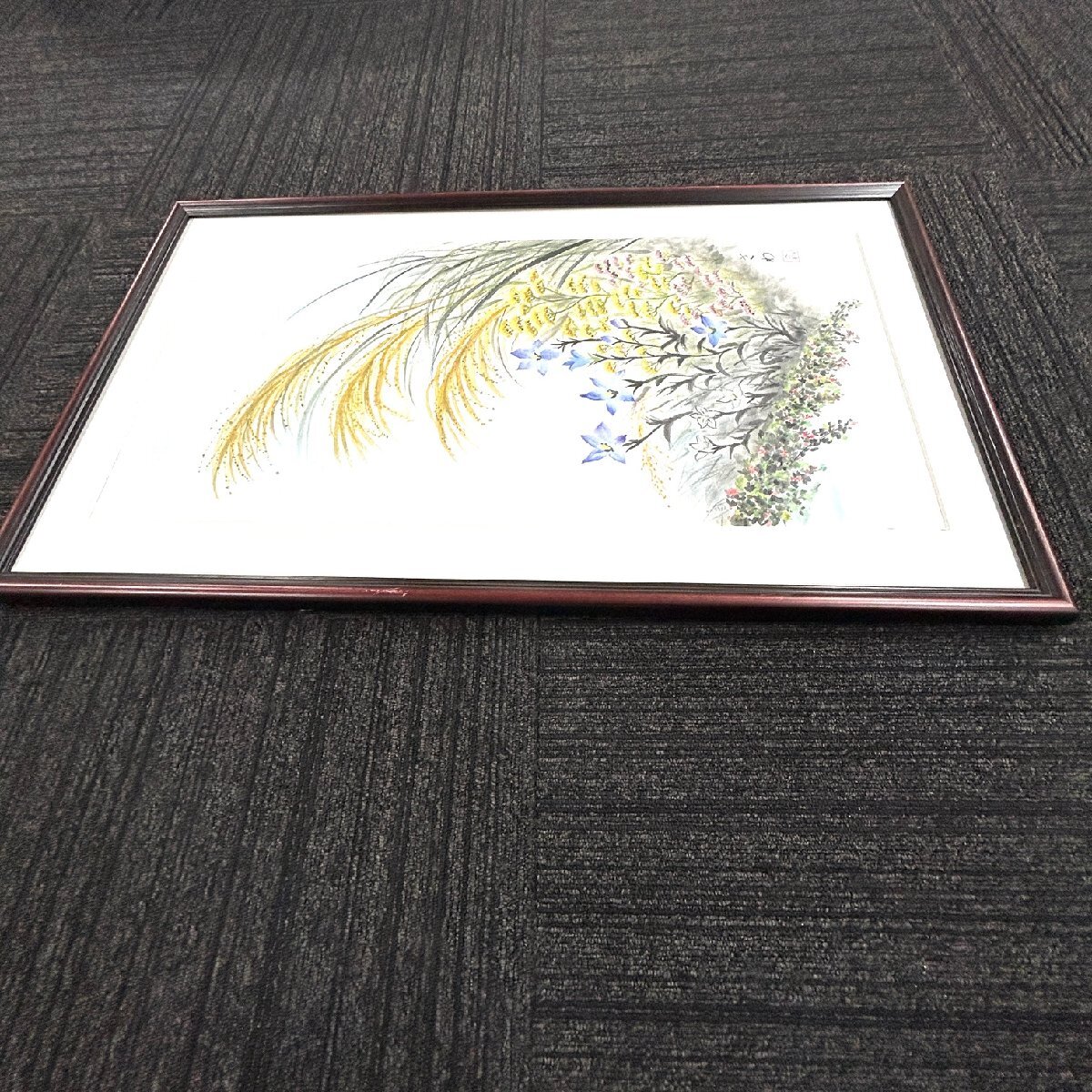 【80】 1円～ 絵画 草花 さわ作 詳細不明 長期保管品 現状品_画像9