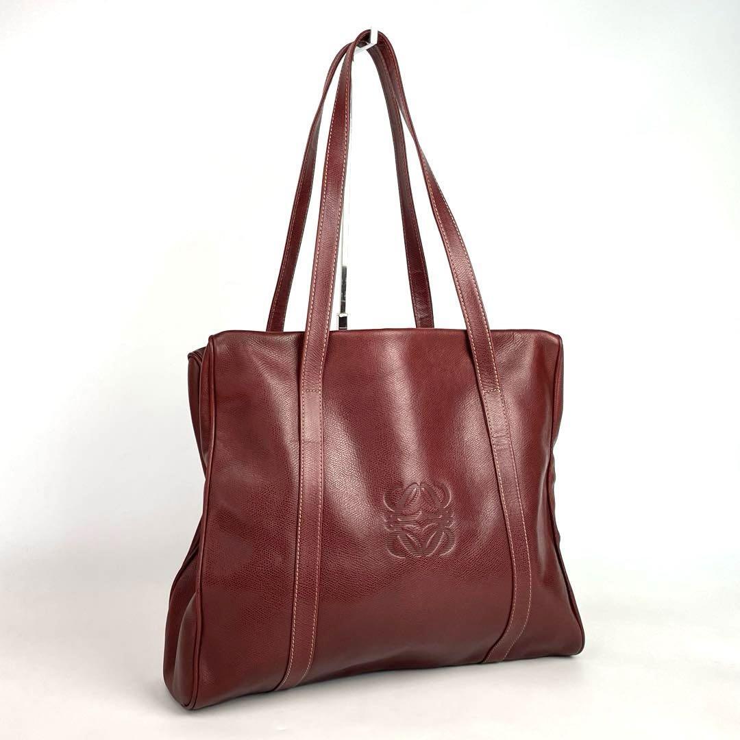 美品 LOEWE ロエベ トートバッグ アナグラム ロゴ型押し 肩掛け 美品 LOEWE ロエベ トートバッグ アナグラム ロゴ型押し 肩掛け