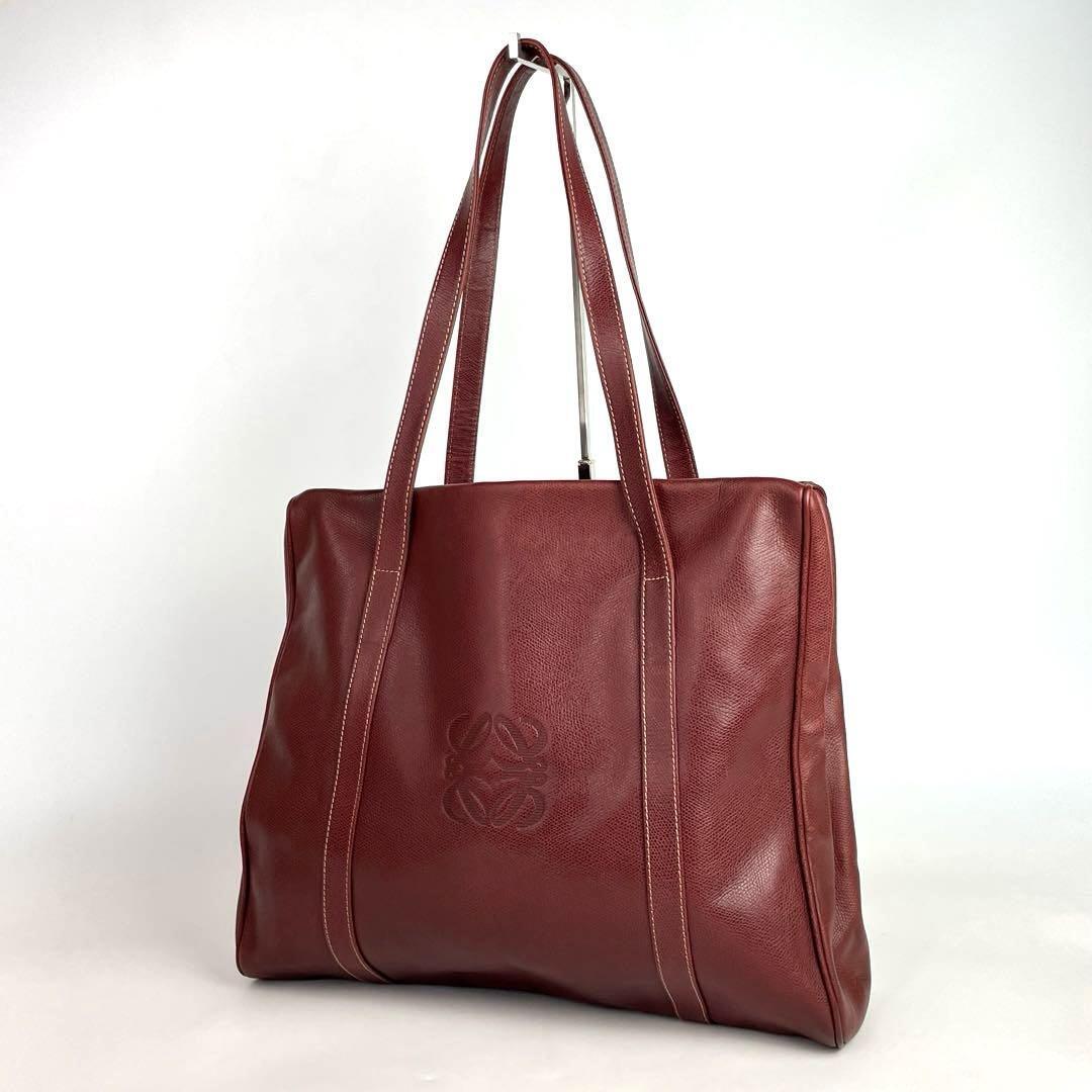 美品 LOEWE ロエベ トートバッグ アナグラム ロゴ型押し 肩掛け 美品 LOEWE ロエベ トートバッグ アナグラム ロゴ型押し 肩掛け