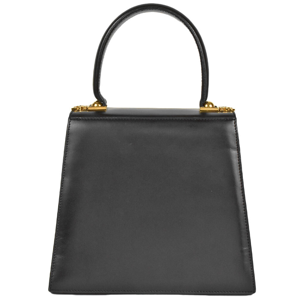 フェラガモ Ferragamo ハンドバッグ レザー AQ-212193 ブラック ゴールド金具 レディース