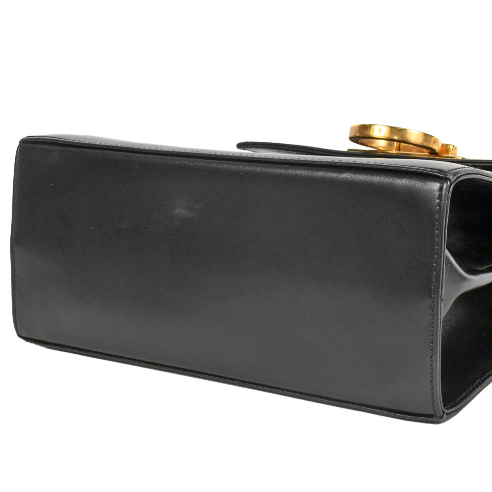 フェラガモ Ferragamo ハンドバッグ レザー AQ-212193 ブラック ゴールド金具 レディース