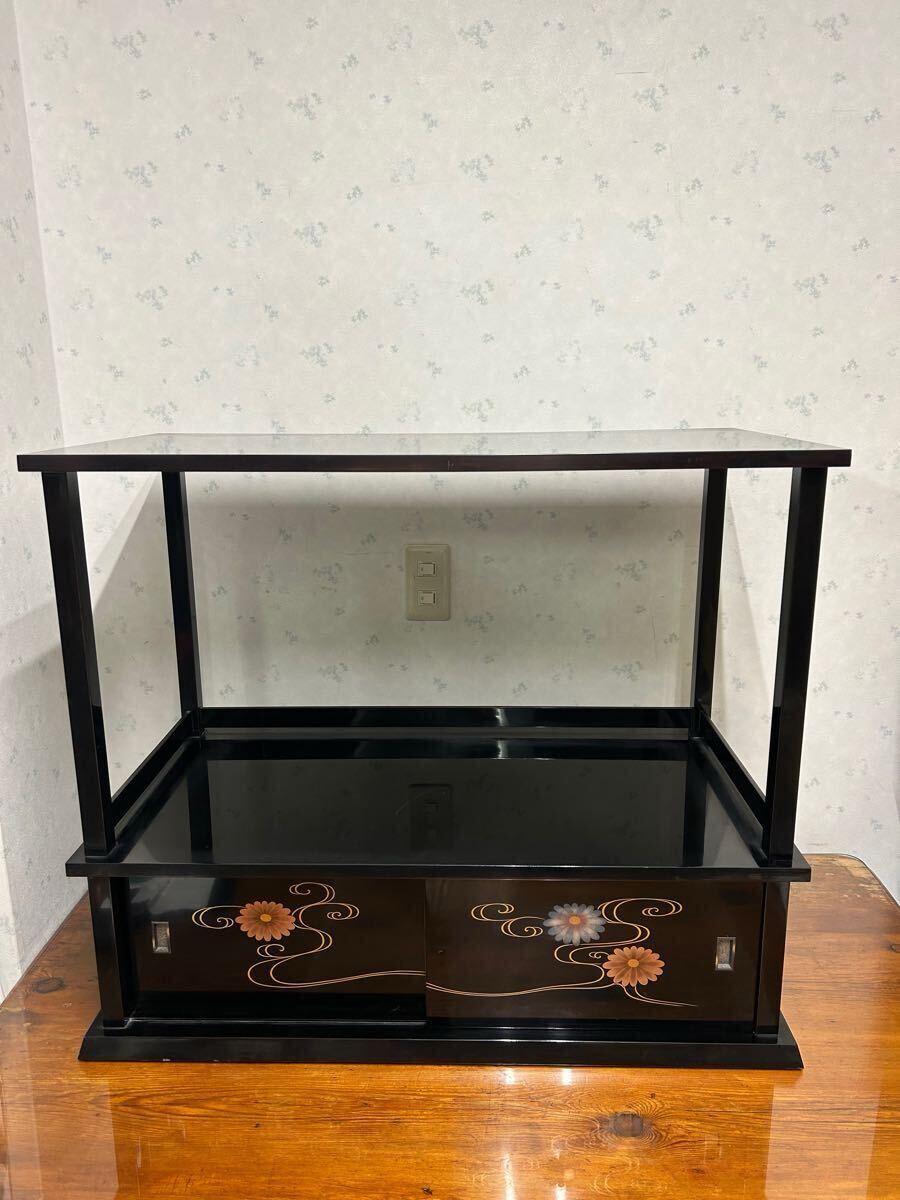 最高級 伝統工芸 輪島塗 牧野明斎 蒔絵 花の丸 飾り棚 /茶箪笥 最高級 伝統工芸 輪島塗 牧野明斎 蒔絵 花の丸 飾り棚 /茶箪笥