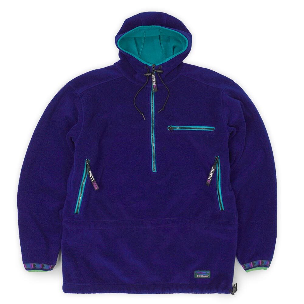 超美品 WINDBLOC 90s L.L.Bean エルエルビーン SERIES M 紺 / ネイビー (-3730) 古着 USA製 ジャケット アノラック フリースパーカー 男性用
