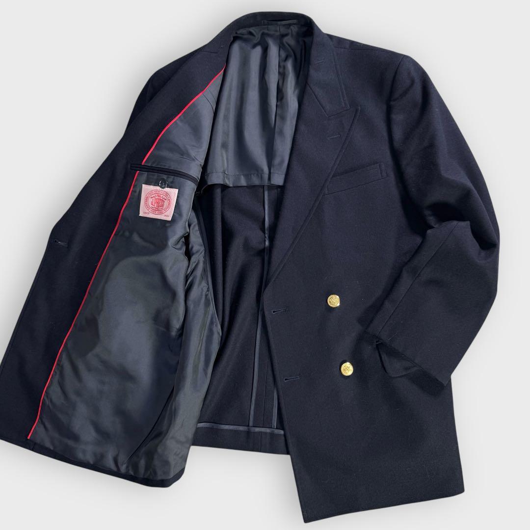 ジェイプレス テーラードジャケット 紺ブレ 金ボタン ウール 背抜き L～XL J.PRESS 金ボタン ブレザー テーラードジャケット ダブル 背抜き