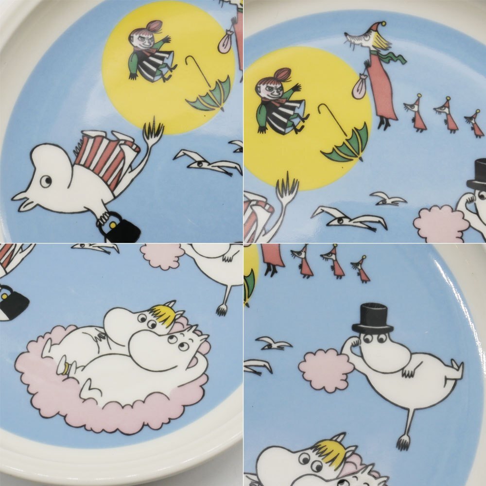 * Arabia ARABIA Moomin дети комплект plate только Φ18cm The Flying Moomins flying Moomin негодный номер Финляндия Северная Европа посуда 
