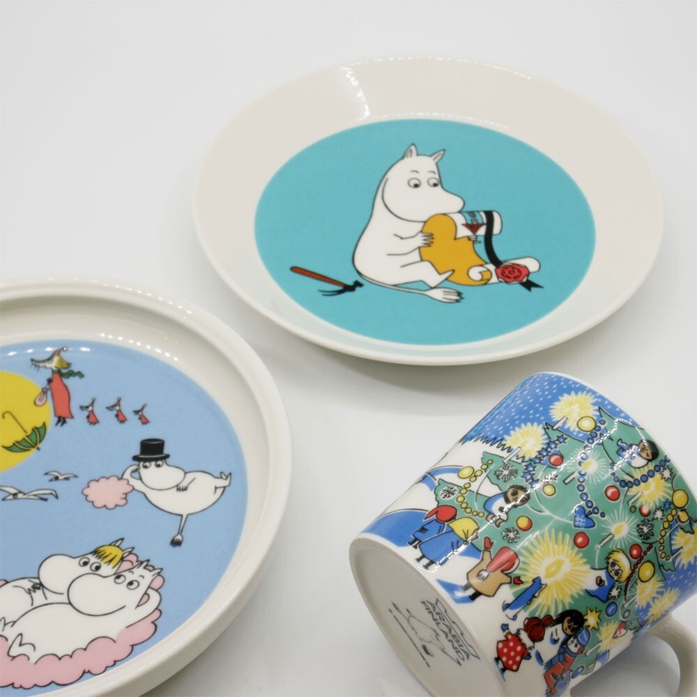 * Arabia ARABIA Moomin дети комплект plate только Φ18cm The Flying Moomins flying Moomin негодный номер Финляндия Северная Европа посуда 