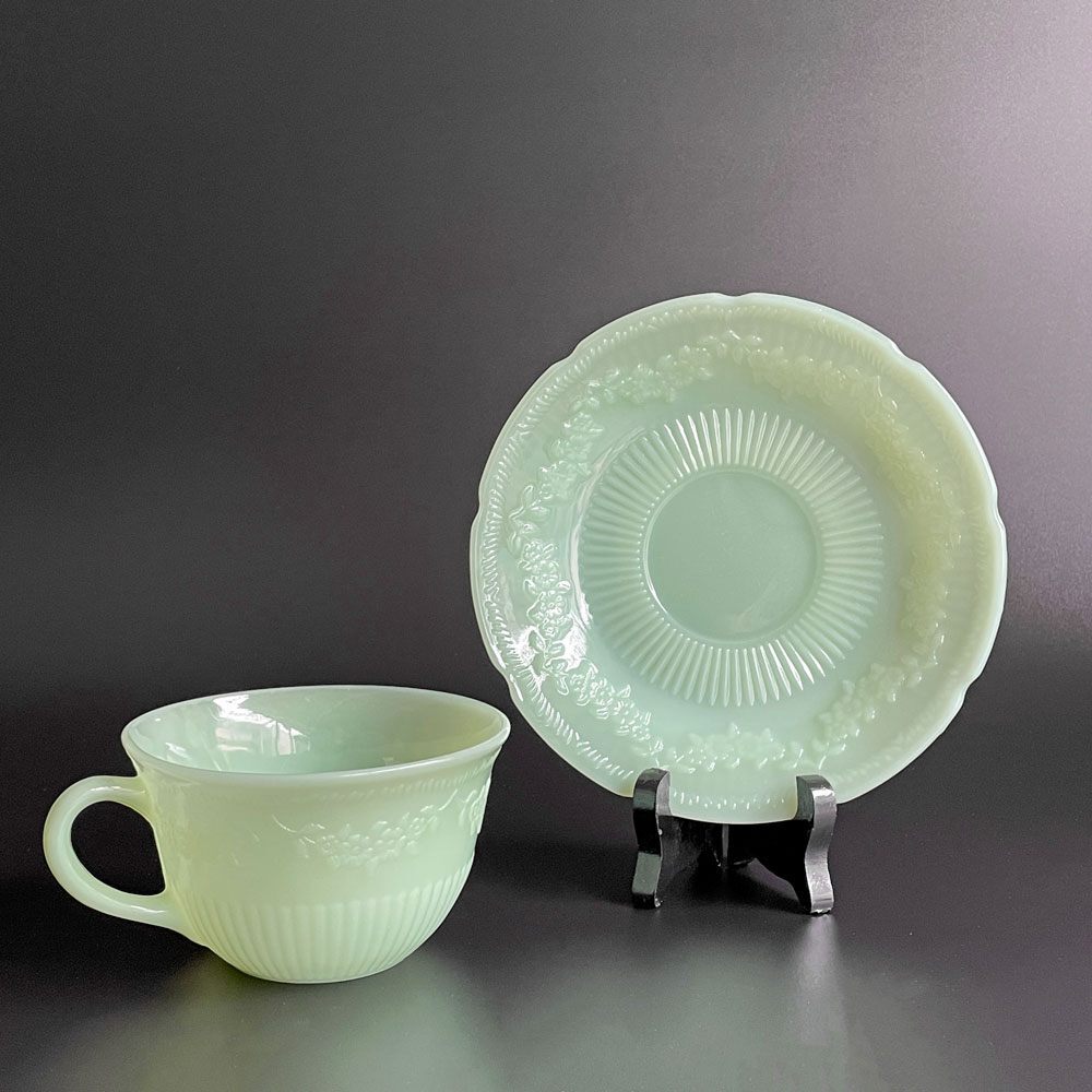 ! Fire King FIRE KING Alice ALICE cup & блюдце 1945~1949 год производства редкий 