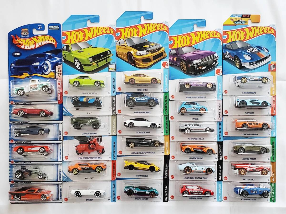 30M◇ホットウィール Hot Wheels 新・旧 実車・架空車 ・謎車 まとめ売り 30台セット◆