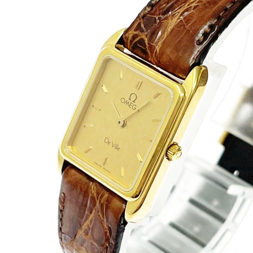 Ⴤ871ꕤ オメガ デビル 腕時計 レディース ゴールド 金張り 2針 正規品 Ⴤ871ꕤ オメガ デビル 腕時計 レディース ゴールド 金張り 2針