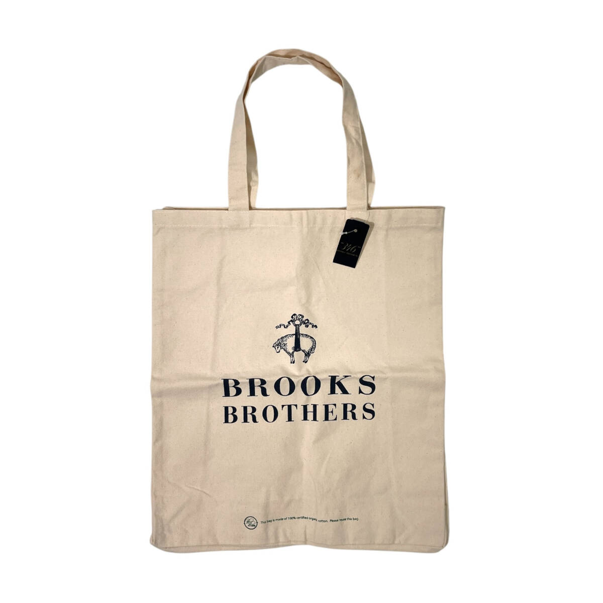 BROOKS BROTHERS ブルックスブラザーズ タグ付き オーガニックコットン キャンバス トートバッグ/インド綿