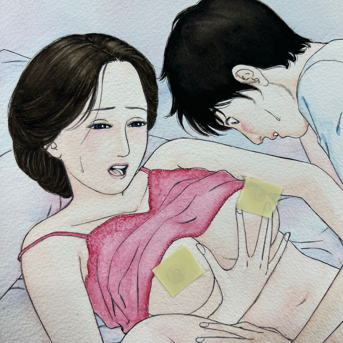 チマチョゴリエロ 自主規制 鶴永いくお 書き下ろしオリジナルカラー原画「もう待てないのよ」和式エロ漫画の担い手！サイン入り アダルト コミック・アニメグッズ