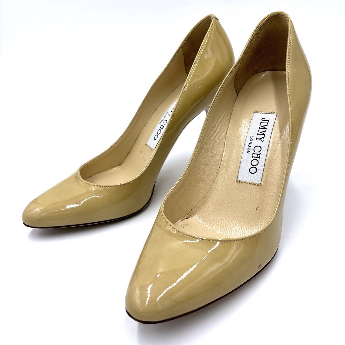 B ＊ イタリア製 '高級婦人靴' JIMMY CHOO ジミーチュウ 本革 エナメルレザー ヒール / パンプス EU36.5 23cm レディース シューズ