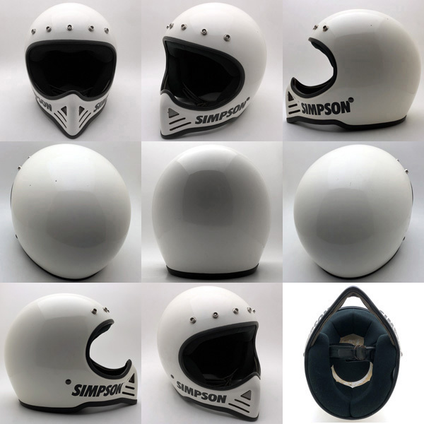 送料無(wú)料 SIMPSON M52 WHITE 59cm/白シンプソンビンテージヘルメットオフロードフルフェイスモトクロvmxm50madmaxモトスターmoto3star70s