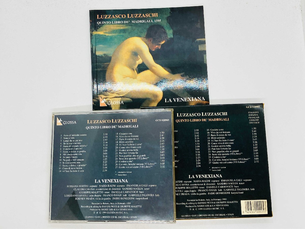 即決CD ラ?ヴェネクシアーナ LA VANEXIANA / Luzzasco Luzzaschi / Quinto Libro de' Madrigali / スリーブ付き FCD 920905 Z46