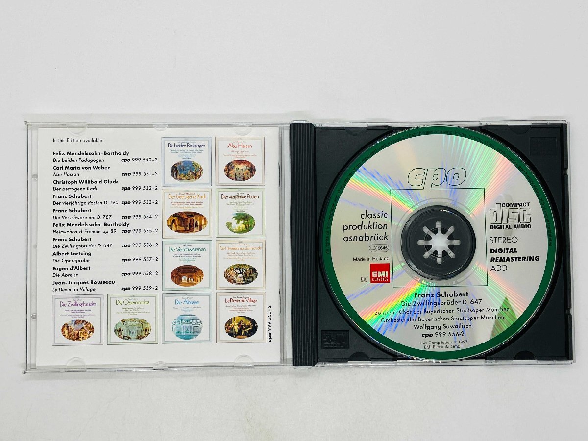 即決CD オランダ盤 シューベルト 歌劇 雙子の兄弟 サヴァリッシュ Schubert Die Zwillingsbruder / Wolfgang Sawallisch / 999 556-2 V05