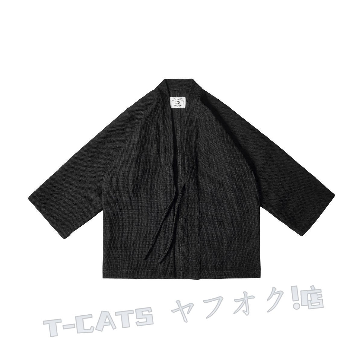 新品手作業(yè) 植物染め 刺し子 カバーオール 21oz 綿100% 羽織 ワークジャケット ゆったり 半纏 法被 褞袍 厚手 2XL