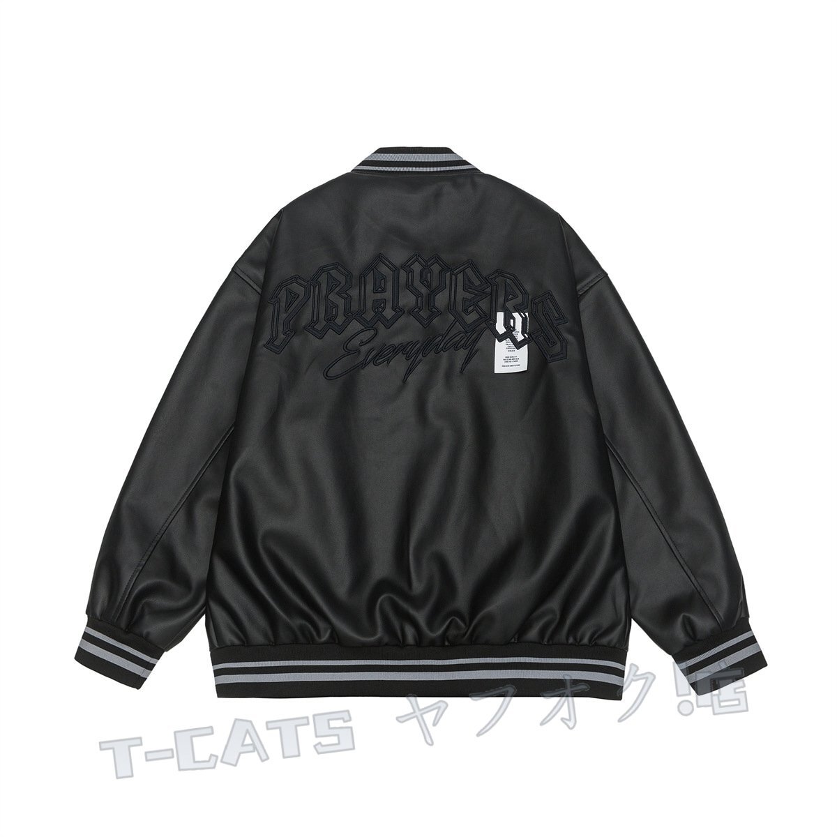 新品 レザージャケット メンズ 刺 ジャン パーカー スタジアムジャンパー ブルゾン 個性 ライダース バイクウェア 黒 3XL