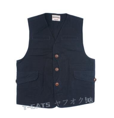 ☆新品ヴィンテージ 50’s レトロデザイン ワーク ジレ ベスト サイズS～XL メンズ ビンテージ 大きいサイズ ネイビー