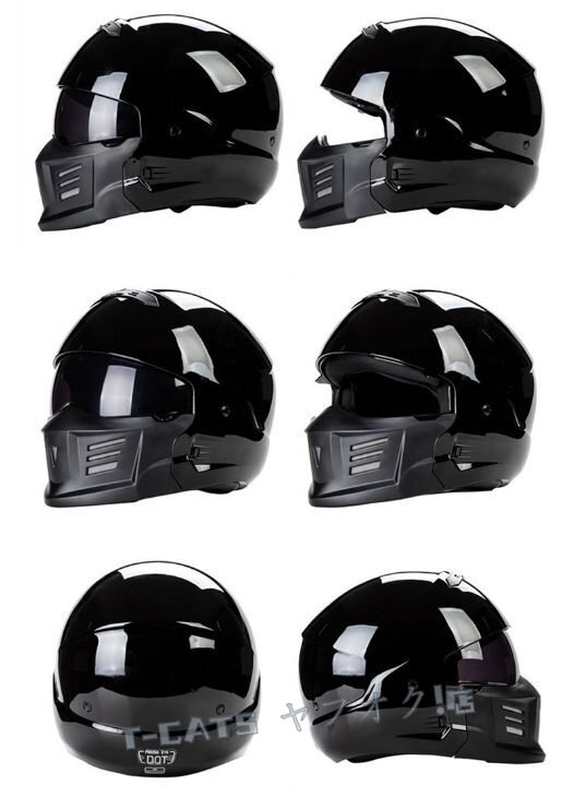☆新品オートバイバイクヘルメット ハーフヘルメット フルフェイスヘルメット 防水 防寒 防風(fēng) 通気性 DOT規(guī)格品 光沢黒 サイズを選択できる