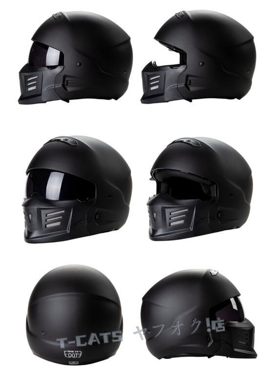 ☆新品オートバイバイクヘルメット ハーフヘルメット フルフェイスヘルメット 防水 防寒 防風(fēng) 通気性 DOT規(guī)格品 光沢黒 サイズを選択できる