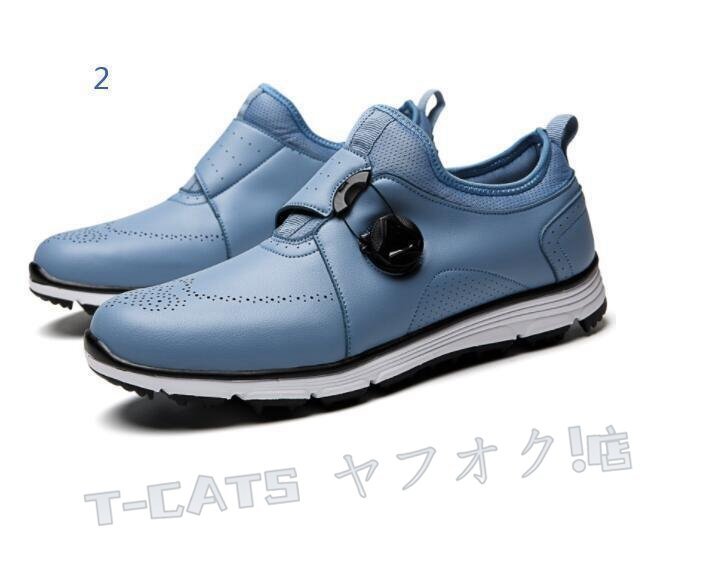 ☆新品ゴルフシューズ メンズ スニーカー 強いグリップ スパイク靴 ソフトスパイク アウトドアフシューズ 防水 防滑 耐磨 25~27.5cm