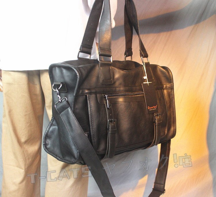 新品カッコいいデザイン ボストンバッグ メンズ 2way バッグ ショルダーバッグ PUレザー シューズ収納 シンプル 修学旅行 ブラック