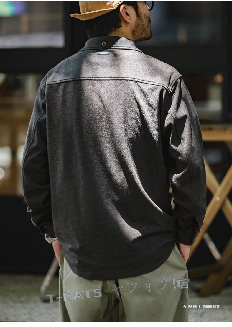 ☆新品ヴィンテージ復(fù)刻 味わい深い ワークシャツ 長袖 アメカジ S～2XL 未使用 Ｓ～2XLネイビー