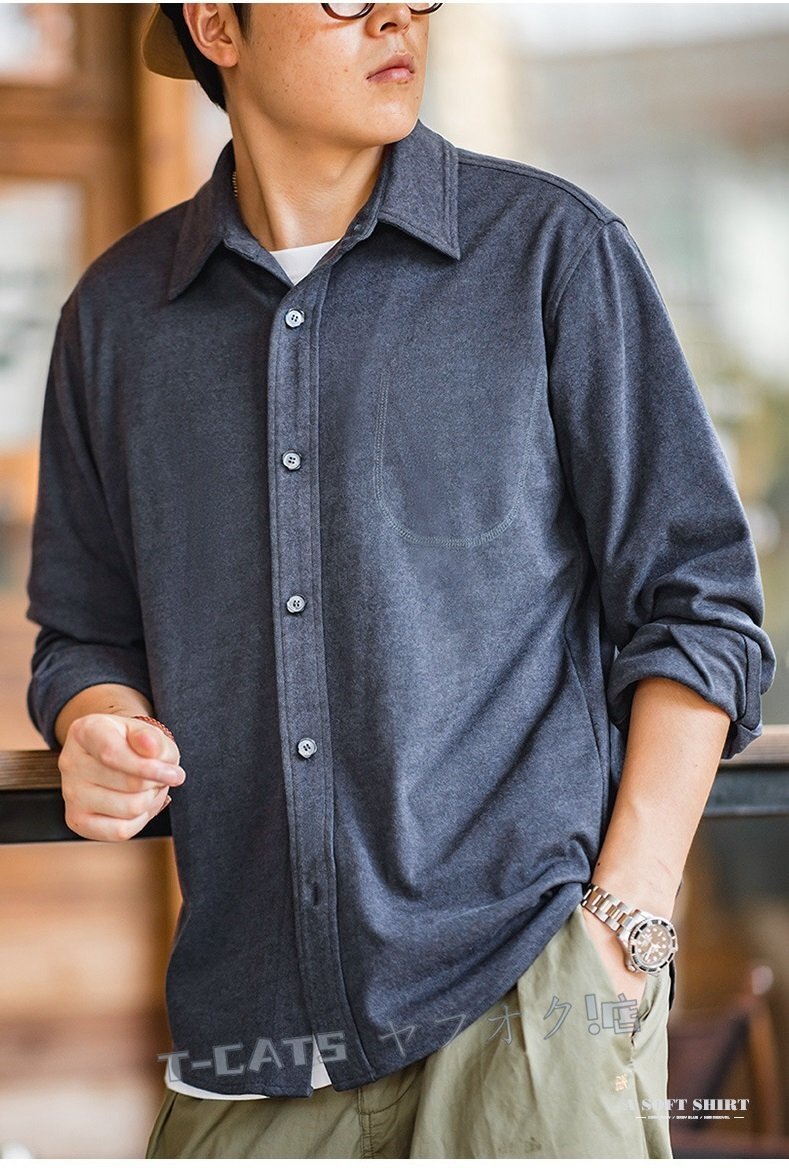 ☆新品ヴィンテージ復(fù)刻 味わい深い ワークシャツ 長袖 アメカジ S～2XL 未使用 Ｓ～2XLネイビー