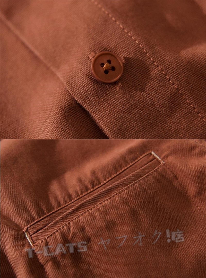 ☆新品 トップス シャツジャケット カーゴシャツ ワークシャツ コットン 長(zhǎng)袖シャツ メンズ? ウエスタン ベージュ 4XL