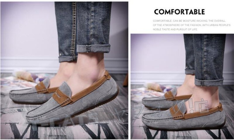 * новый товар Loafer туфли без застежки мужской джентльмен обувь мужчина обувь casual обувь для вождения серый [cm-27cm выбор ]