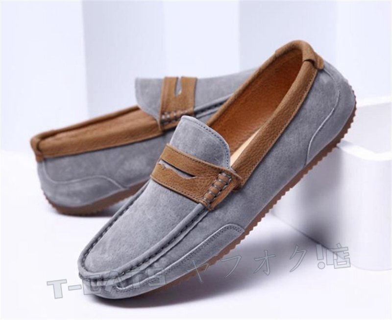 * новый товар Loafer туфли без застежки мужской джентльмен обувь мужчина обувь casual обувь для вождения серый [cm-27cm выбор ]